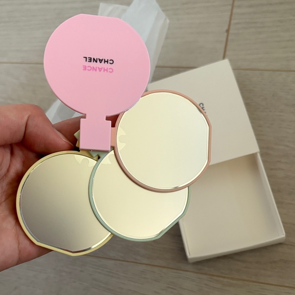 CHANEL Pink and Gold Mirror Trio